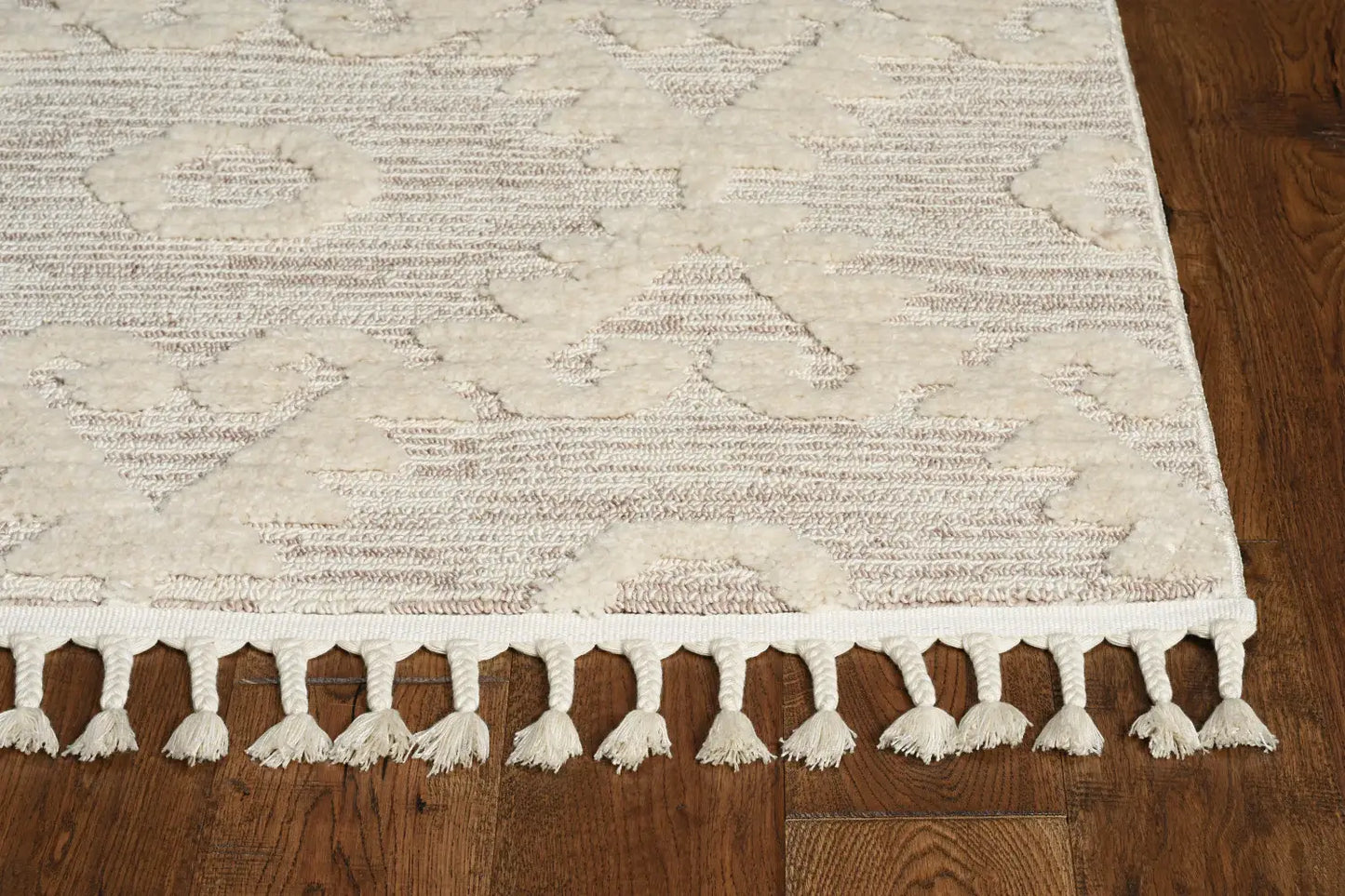 8' X 11' Ivory Beige Diamond Area Rug - Homeroots - Flyclothing LLC