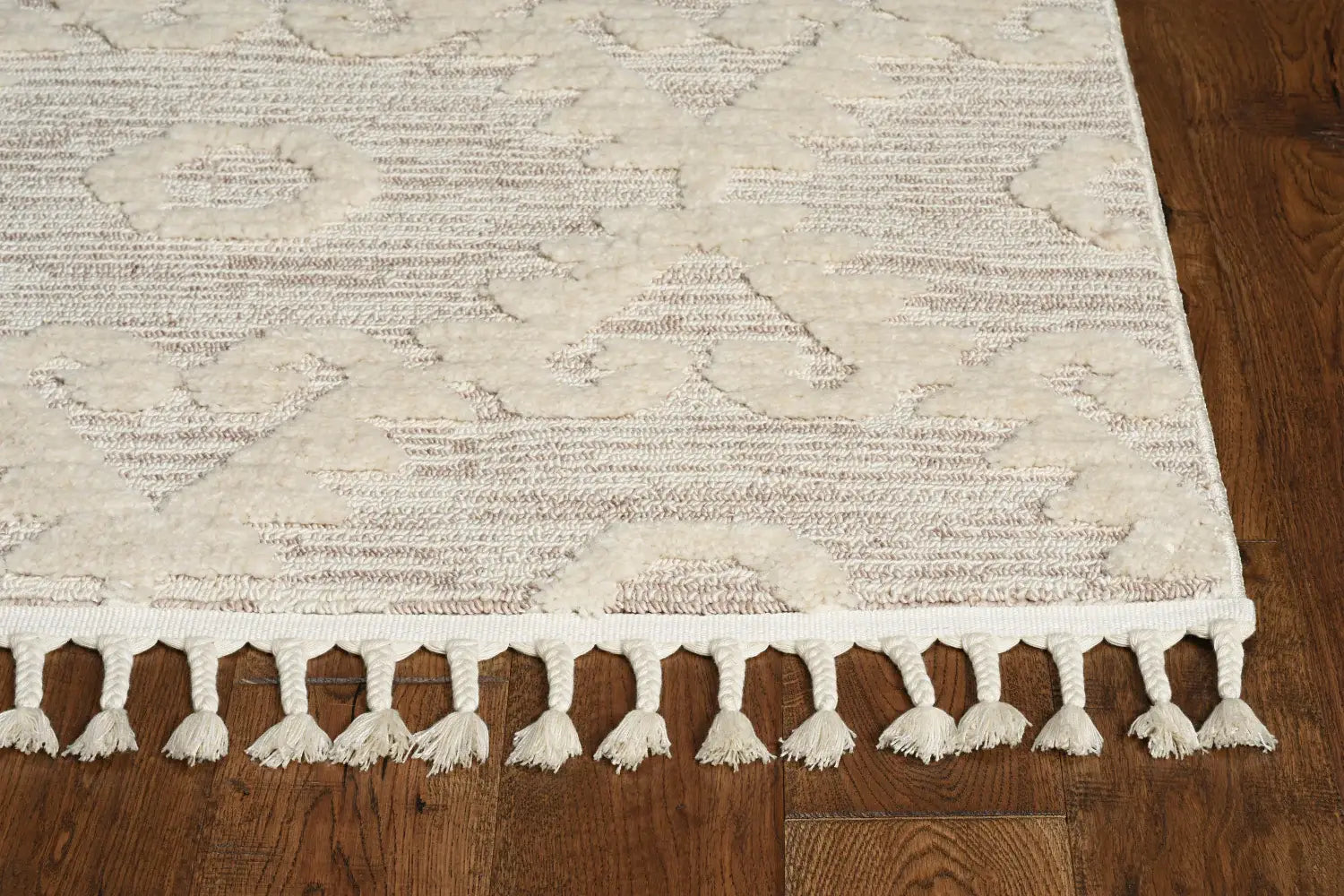 8' X 11' Ivory Beige Diamond Area Rug - Homeroots - Flyclothing LLC