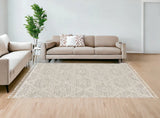 9' X 13' Beige and Ivory Geometric Area Rug - Homeroots - Flyclothing LLC