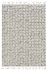 12' X 15' Gray and Ivory Geometric Area Rug - Homeroots - Flyclothing LLC