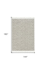 12' X 15' Gray and Ivory Geometric Area Rug - Homeroots - Flyclothing LLC