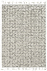 3' X 5' Ivory Grey Zigzag Diamonds Area Rug With Fringe - Homeroots - Flyclothing LLC