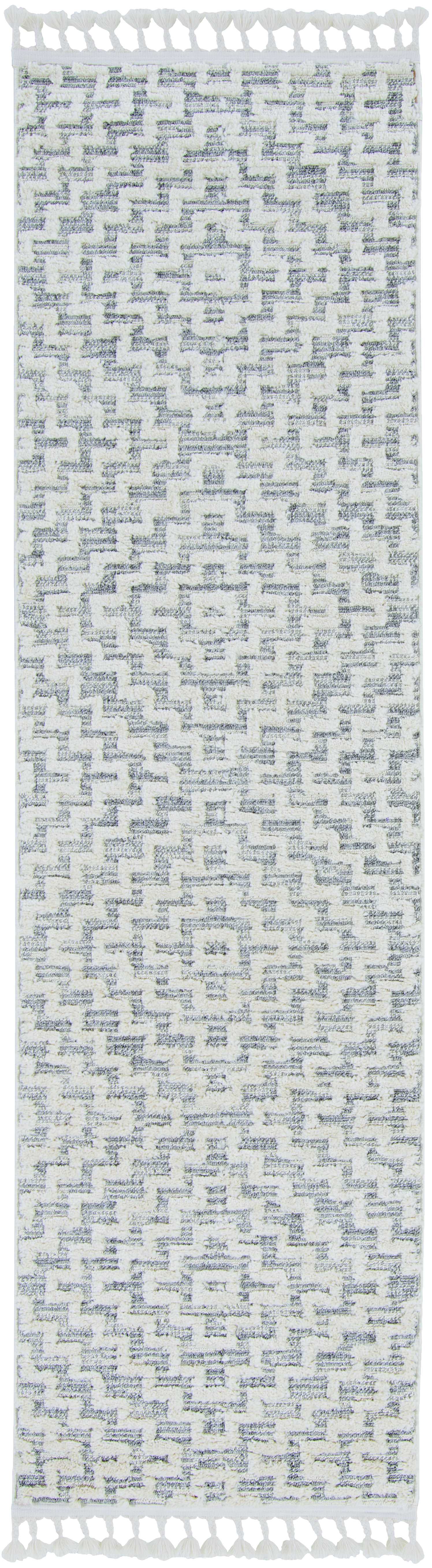 5' X 8' Gray and Ivory Geometric Area Rug - Homeroots - Flyclothing LLC