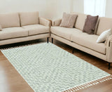 5' X 8' Gray and Ivory Geometric Area Rug - Homeroots