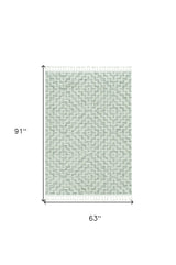 5' X 8' Gray and Ivory Geometric Area Rug - Homeroots - Flyclothing LLC
