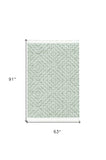 5' X 8' Gray and Ivory Geometric Area Rug - Homeroots