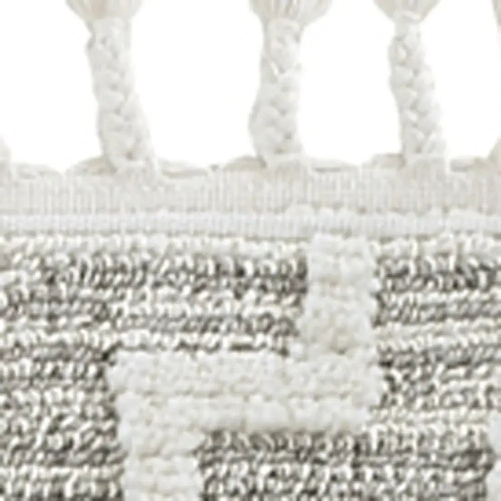 5' X 8' Gray and Ivory Geometric Area Rug - Homeroots - Flyclothing LLC