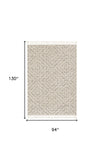 8' X 11' Ivory Grey Machine Woven Diamond Geometric Indoor Area Rug - Homeroots