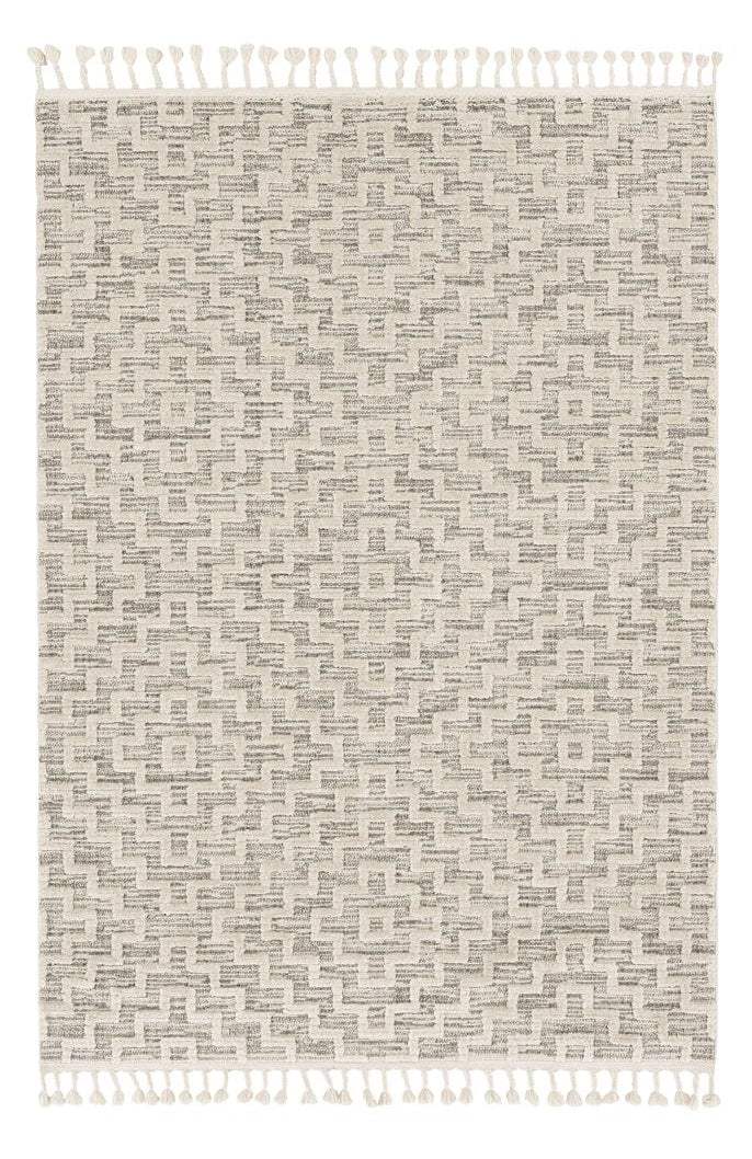 8' X 11' Ivory Grey Machine Woven Diamond Geometric Indoor Area Rug - Homeroots - Flyclothing LLC