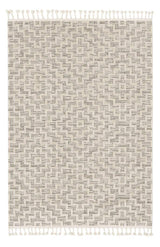 8' X 11' Ivory Grey Machine Woven Diamond Geometric Indoor Area Rug - Homeroots - Flyclothing LLC