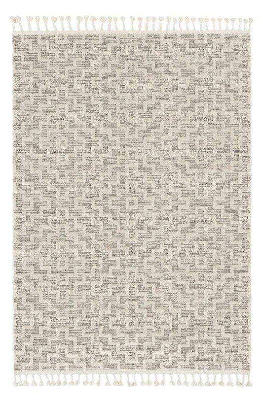 8' X 11' Ivory Grey Machine Woven Diamond Geometric Indoor Area Rug - Homeroots - Flyclothing LLC