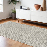 105 X 156 Ivory  Grey Polyester Rug - Homeroots
