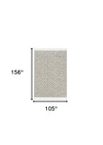 105 X 156 Ivory  Grey Polyester Rug