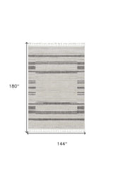12' X 15' Gray and Ivory Abstract Area Rug - Homeroots - Flyclothing LLC