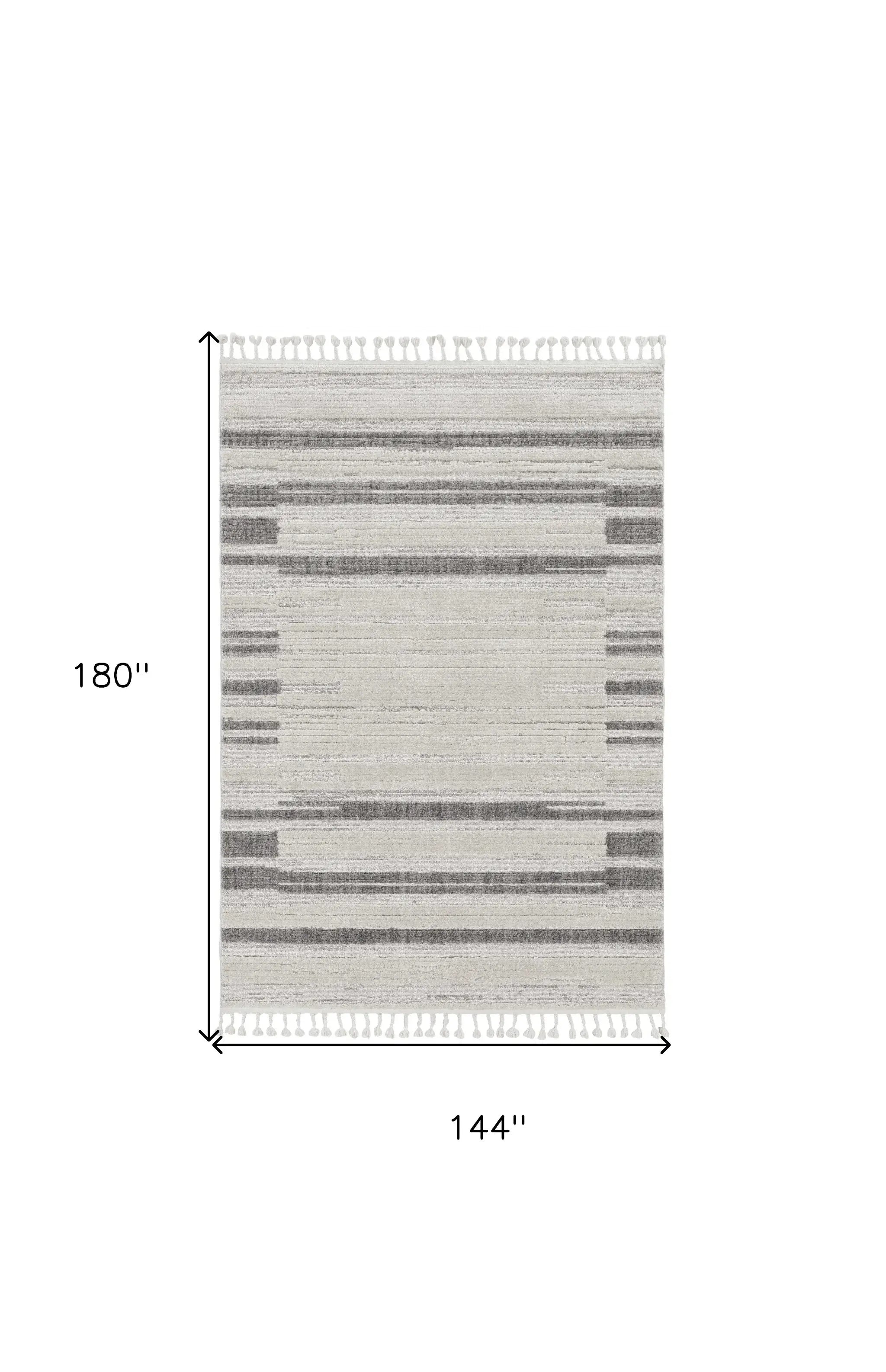 12' X 15' Gray and Ivory Abstract Area Rug - Homeroots - Flyclothing LLC