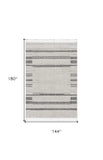 12' X 15' Gray and Ivory Abstract Area Rug - Homeroots