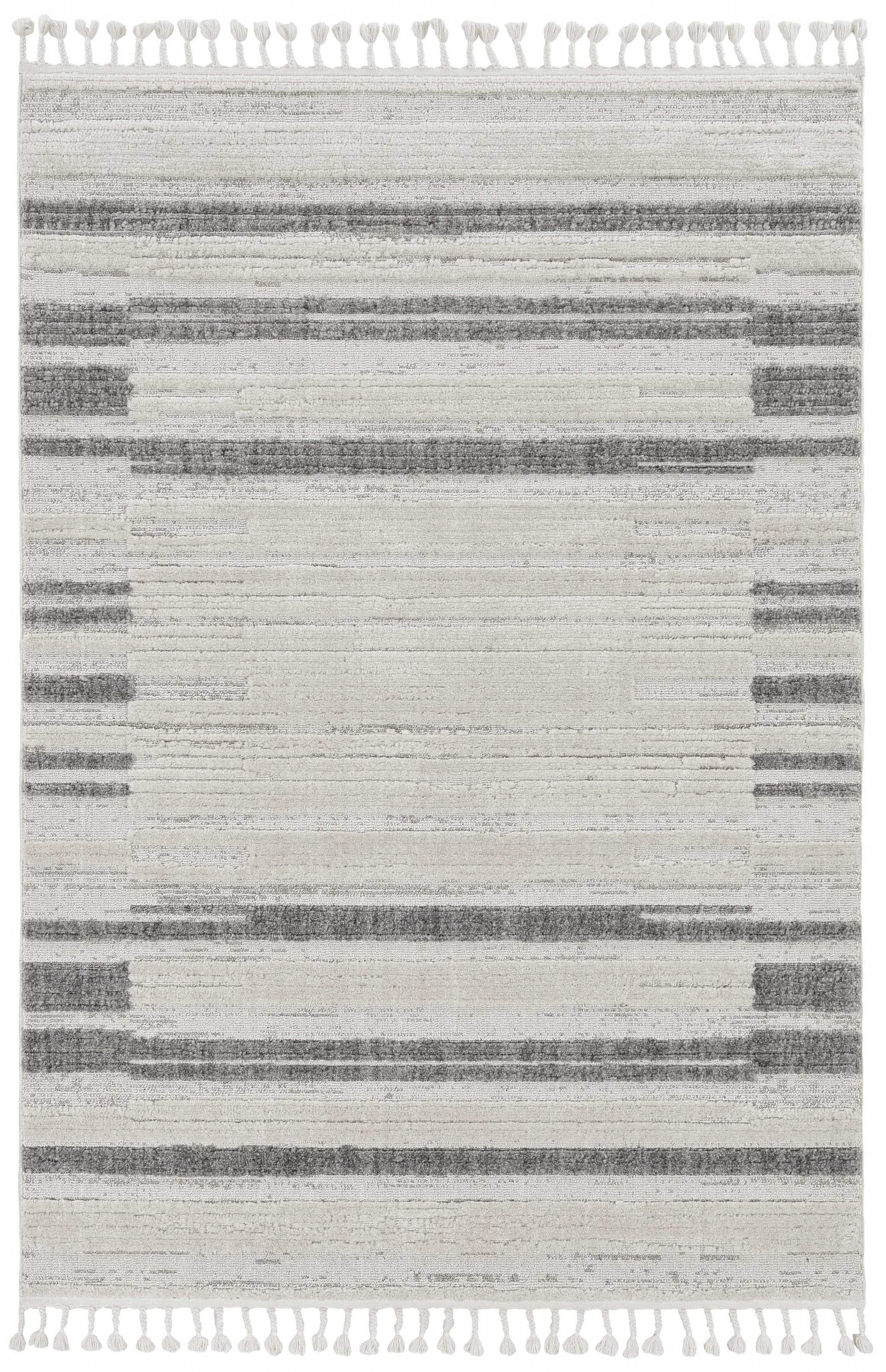 12' X 15' Gray and Ivory Abstract Area Rug - Homeroots - Flyclothing LLC