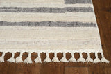 8' Runner Gray and Ivory Abstract Area Rug - Homeroots - Flyclothing LLC