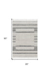8' Runner Gray and Ivory Abstract Area Rug - Homeroots