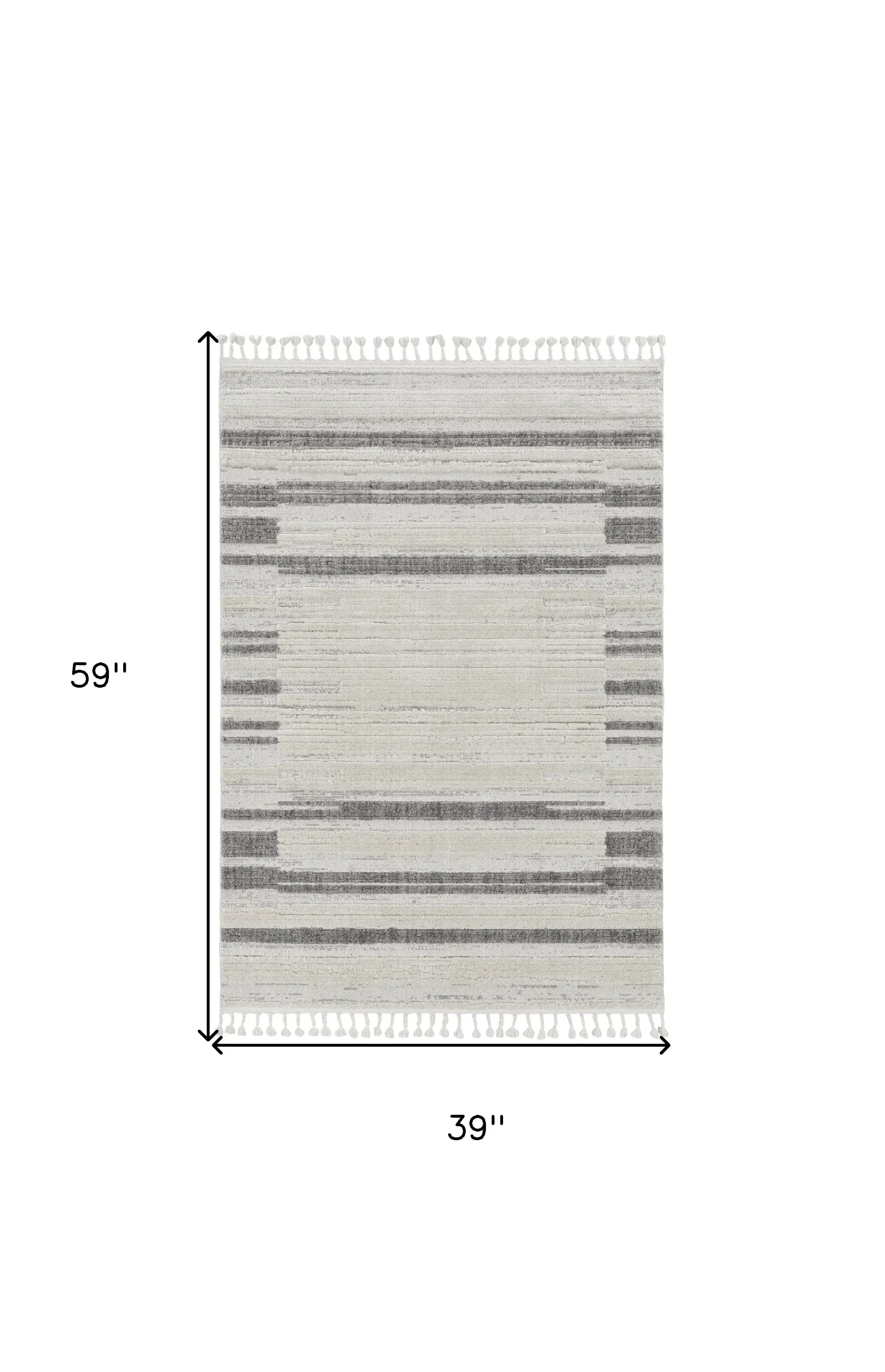 3' X 5' Ivory Abstract Area Rug - Homeroots - Flyclothing LLC