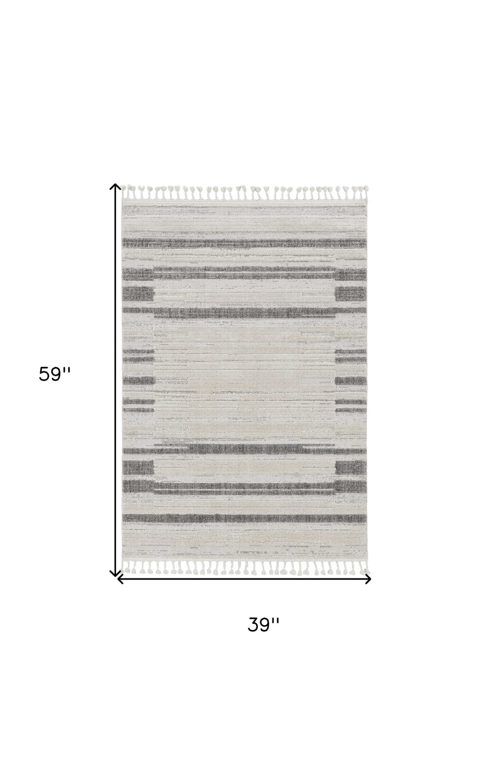 3' X 5' Ivory Abstract Area Rug - Homeroots - Flyclothing LLC