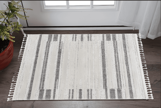 3' X 5' Ivory Abstract Area Rug - Homeroots - Flyclothing LLC