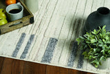 5' X 8' Gray and Ivory Abstract Area Rug - Homeroots - Flyclothing LLC