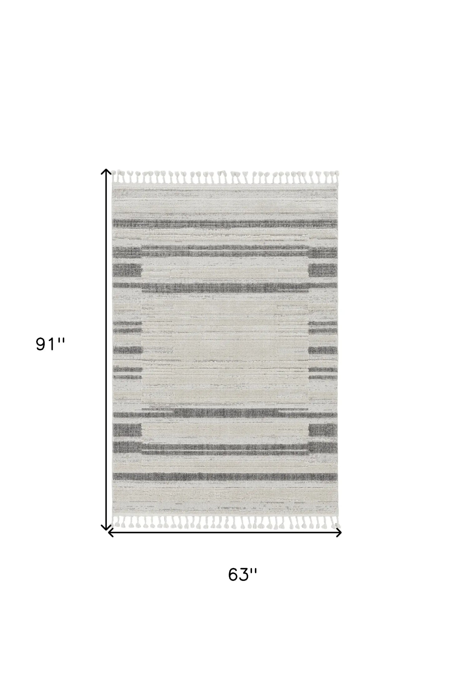 5' X 8' Gray and Ivory Abstract Area Rug - Homeroots - Flyclothing LLC