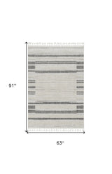 5' X 8' Gray and Ivory Abstract Area Rug - Homeroots - Flyclothing LLC