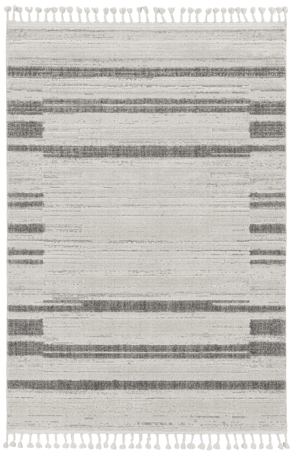 5' X 8' Gray and Ivory Abstract Area Rug - Homeroots - Flyclothing LLC