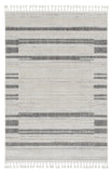 94 X 130 Ivory  Grey Polyester Rug - Homeroots