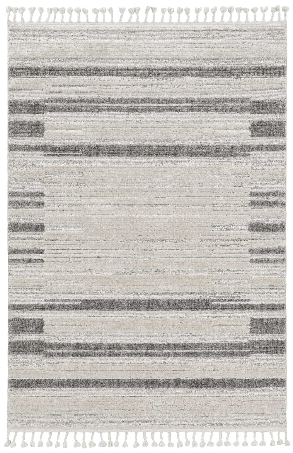 9' X 13' Ivory Grey Machine Woven Abstract Color Block Indoor Area Rug - Homeroots - Flyclothing LLC