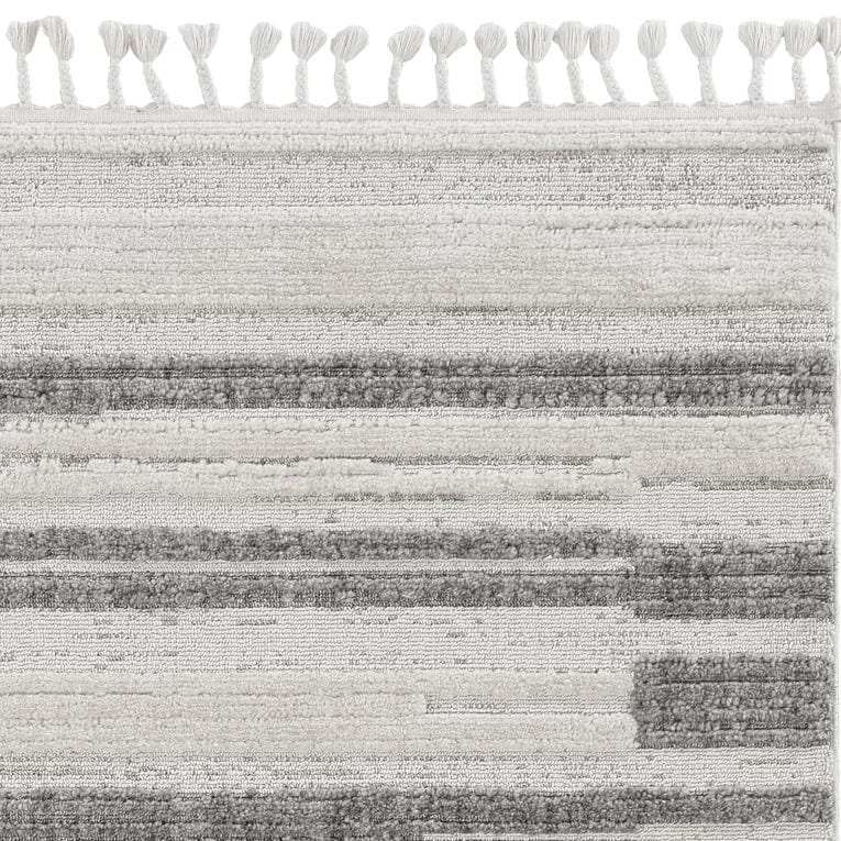 9' X 13' Ivory Grey Machine Woven Abstract Color Block Indoor Area Rug - Homeroots - Flyclothing LLC