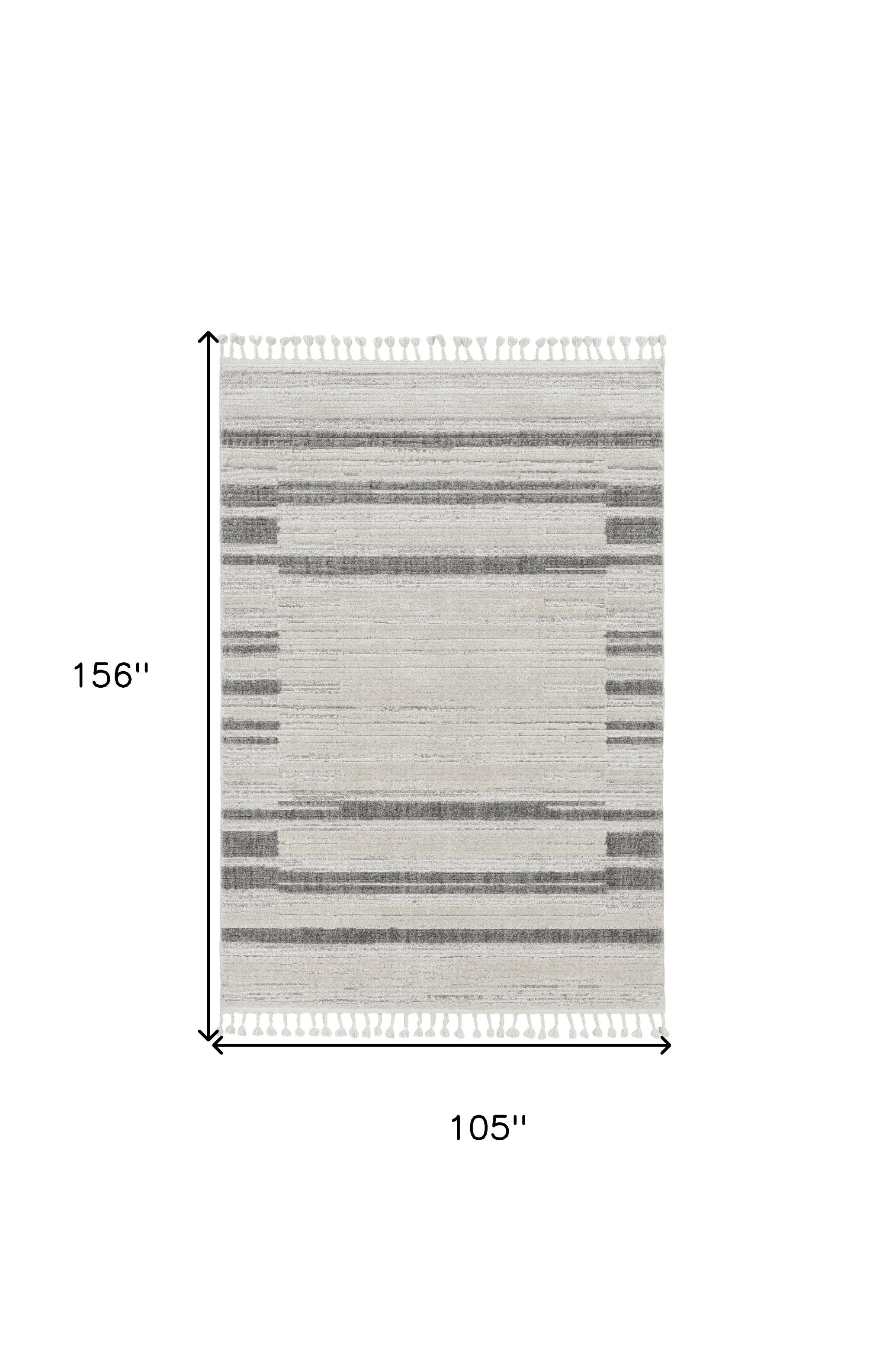 9' X 13' Ivory Grey Machine Woven Abstract Color Block Indoor Area Rug