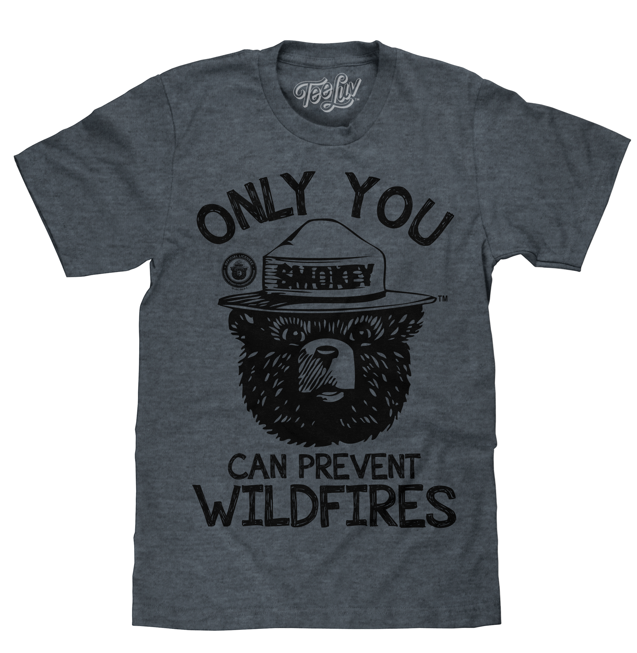 Smokey Bear Only You Can Prevent Wildfires T-Shirt - Indigo