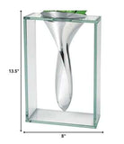 14 Mouth Blown Crystal Non Tarnish Aluminum And Glass Vase - Homeroots - Flyclothing LLC