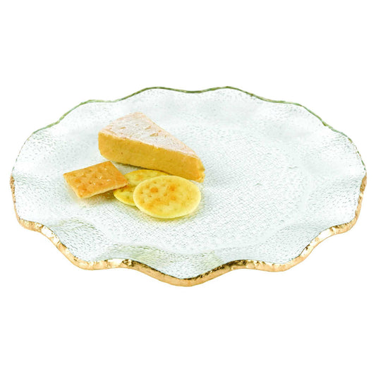 13 Mouth Blown Wavy Edge Gold Leaf Platter Or Charger - Homeroots - Flyclothing LLC