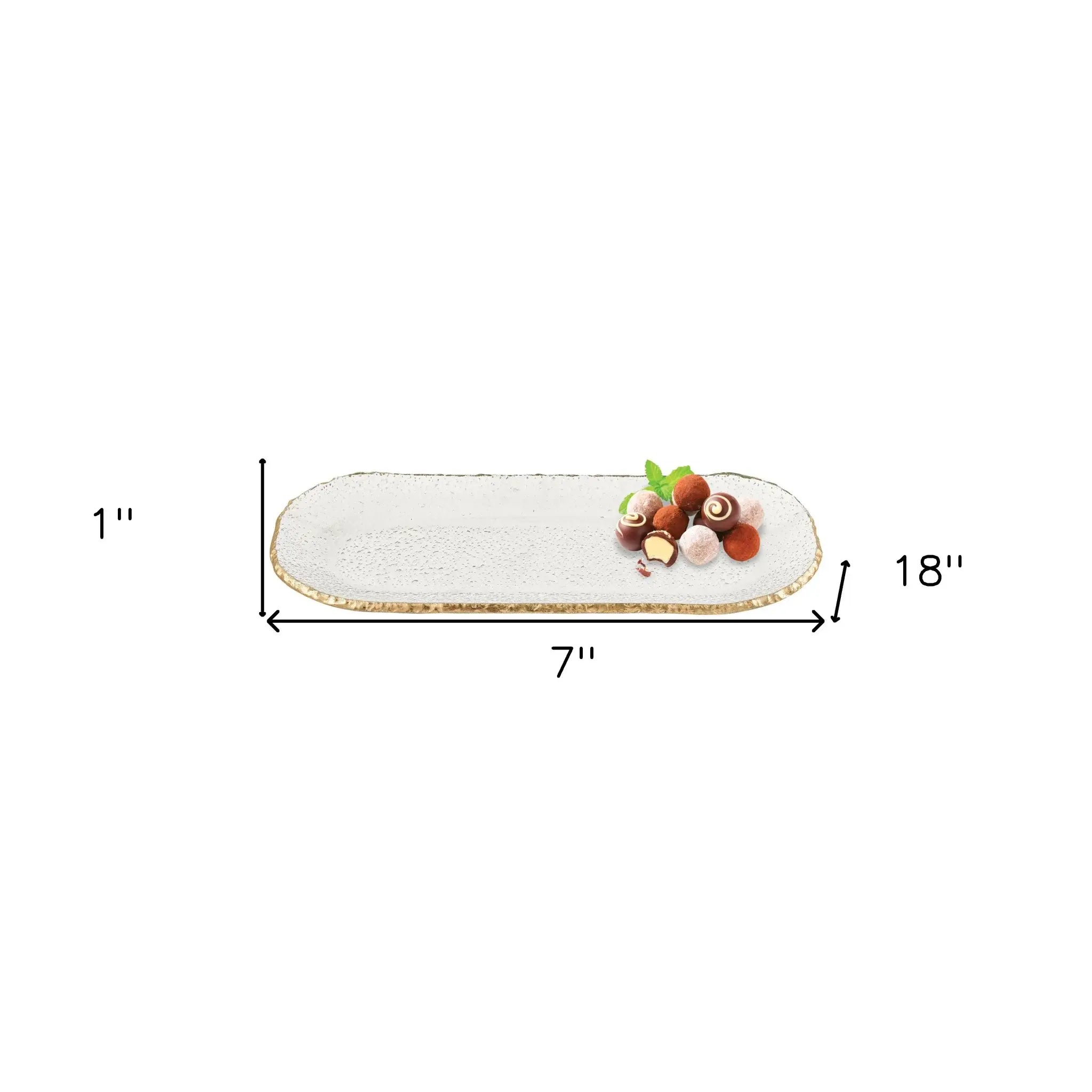 18 Mouth Blown Oval Edge Gold Leaf Platter - Homeroots - Flyclothing LLC