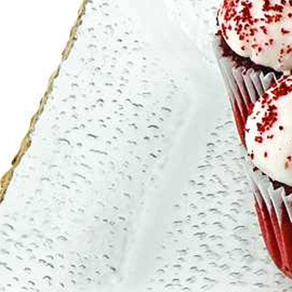 18 Mouth Blown Rectangular Edge Gold Leaf Serving Platter Or Tray - Homeroots - Flyclothing LLC