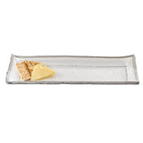 18 Mouth Blown Rectangular Edge Silver Serving Platter Or Tray - Homeroots