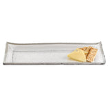 18 Mouth Blown Rectangular Edge Silver Serving Platter Or Tray - Homeroots