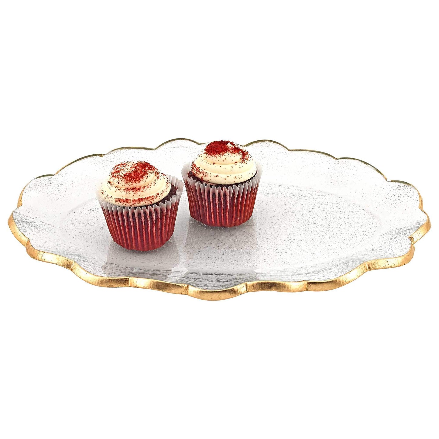 10 Glass Oval Edge Gold Serving Platter - Homeroots - Flyclothing LLC