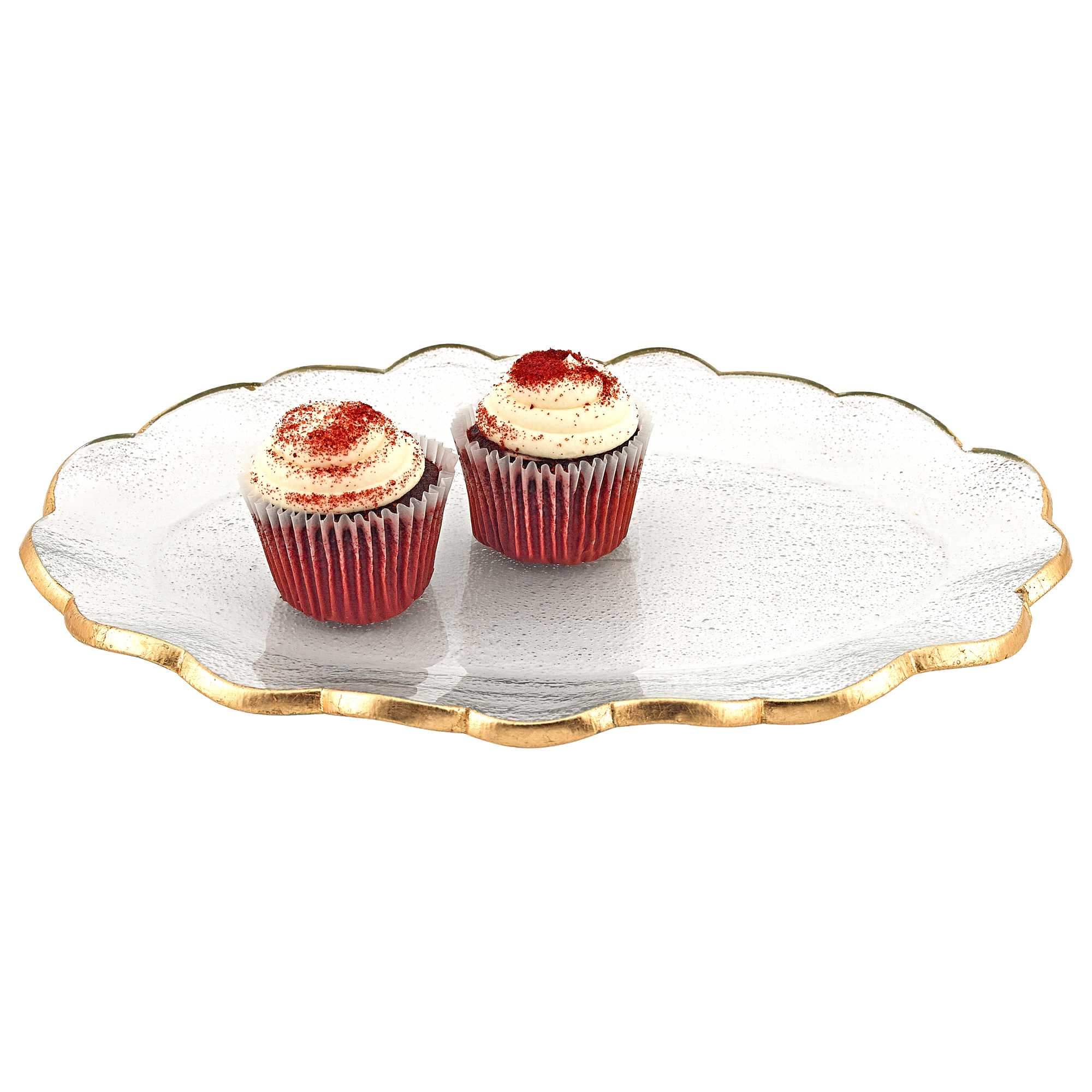 10 Glass Oval Edge Gold Serving Platter - Homeroots - Flyclothing LLC