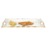 20" Gold Glass Indoor Outdoor Tray With Handles - Homeroots