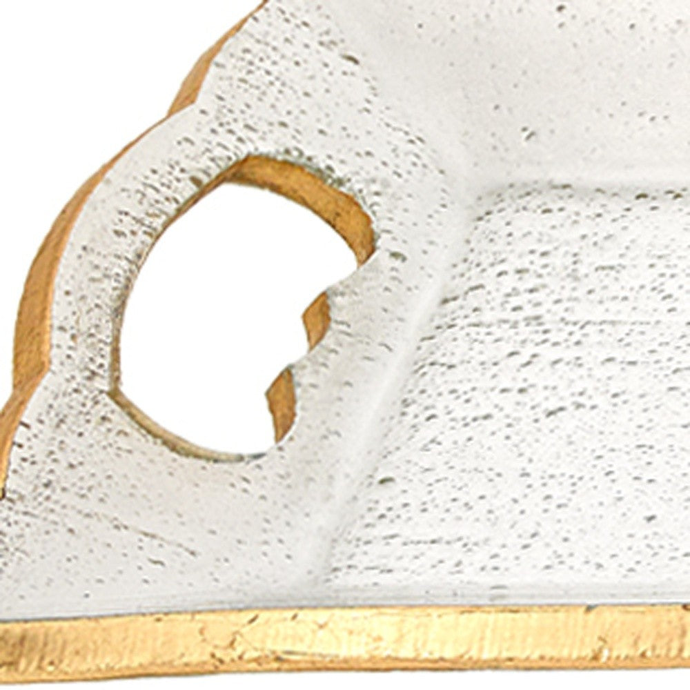 20" Gold Glass Indoor Outdoor Tray With Handles - Homeroots - Flyclothing LLC