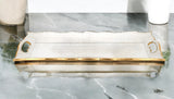 20" Gold Glass Indoor Outdoor Tray With Handles - Homeroots