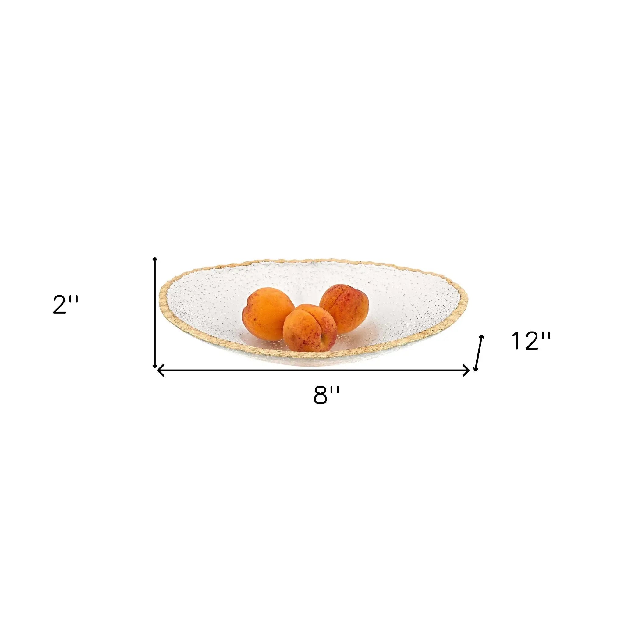 8 Hand Decorated Oval Edge Gold Leaf Serving Bowl - Homeroots - Flyclothing LLC