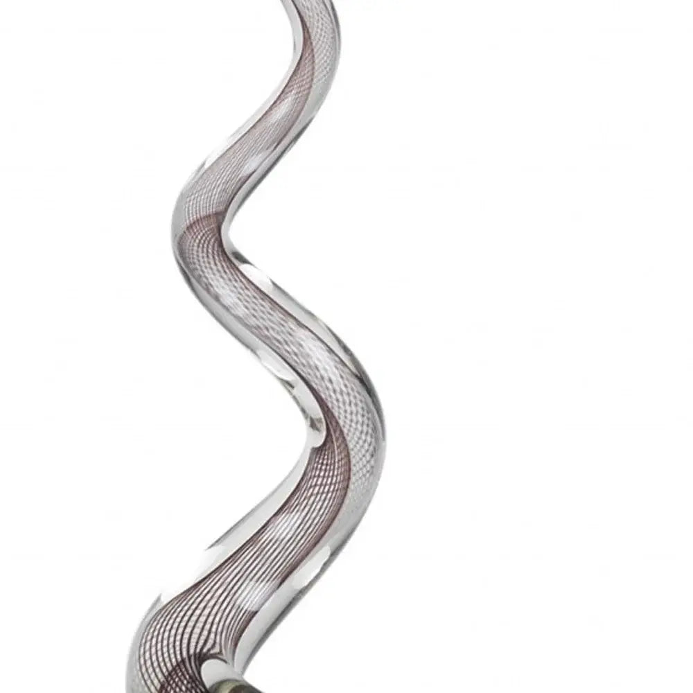 20" Clear and Brown Murano Glass Modern Abstract Tabletop Sculpture - Homeroots - Flyclothing LLC