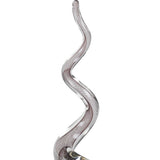 20" Clear and Brown Murano Glass Modern Abstract Tabletop Sculpture - Homeroots