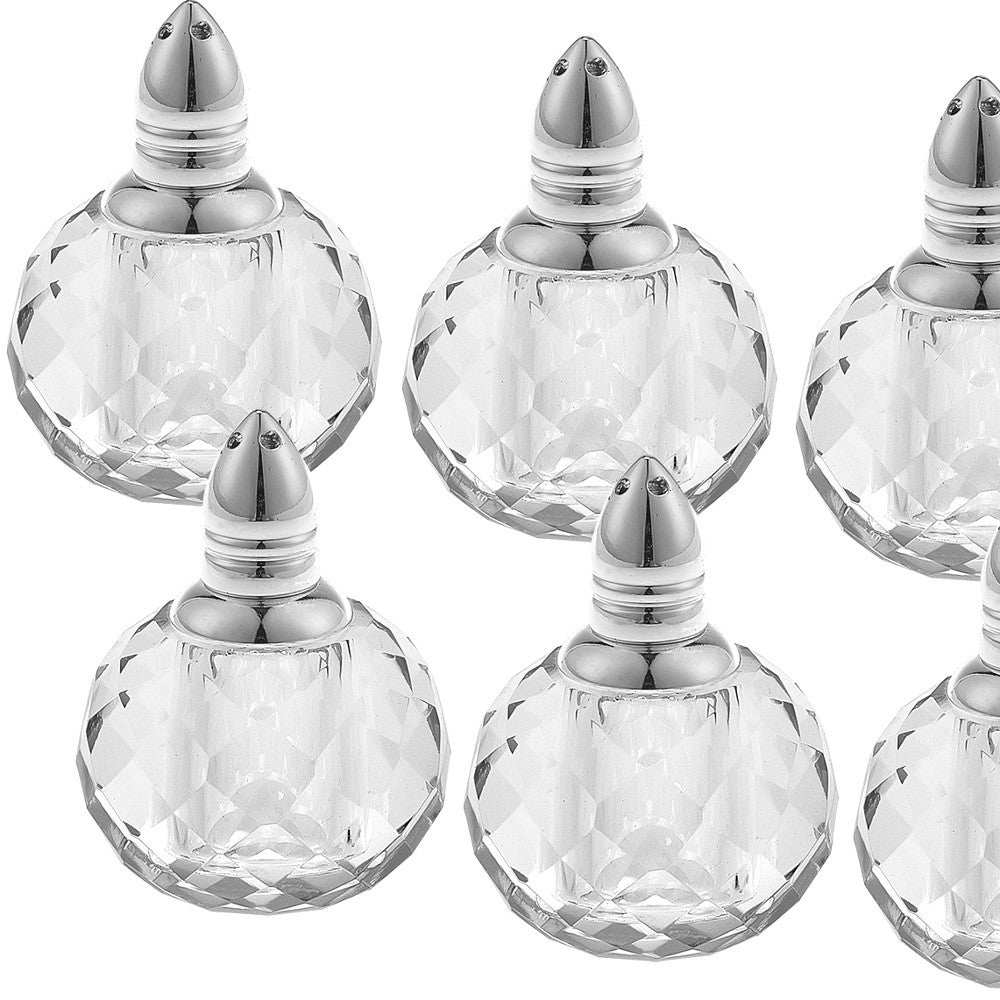 Individual Silver Crystal Zendra Design Salt And Peppers Gift Boxed 6 Pc Set - Homeroots - Flyclothing LLC